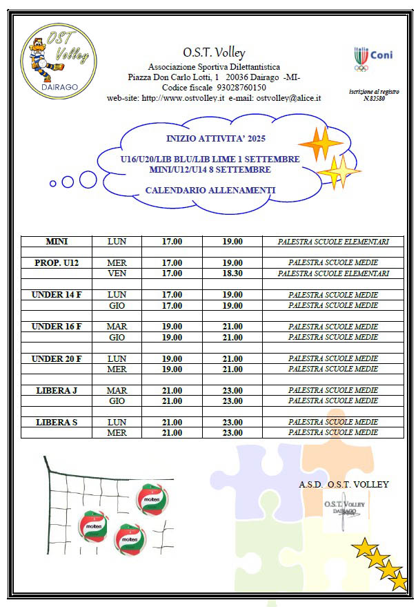 Orari palestra 2025/2026